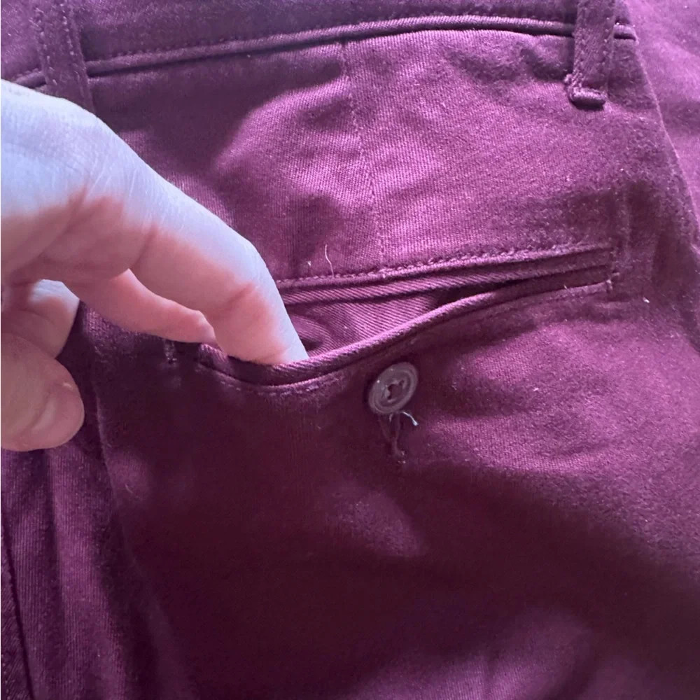 💜 J. Crew Wine Red Stretch 484 Slim Chino Pants (W28 L32)